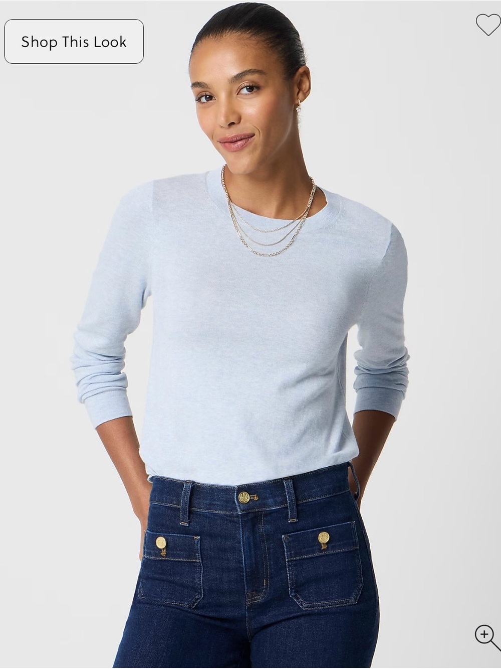 J. Crew Factory Cotton Teddie Sweater in Heather Blueprint size small